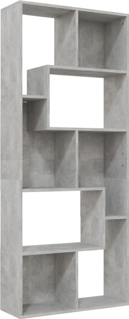 Libreria grigio cemento 67x24x161 cm Materiale a base di Immagine del prodotto 