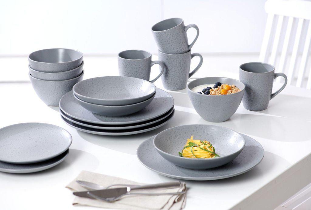 Tafelservice 12 tlg. Kitwe grau