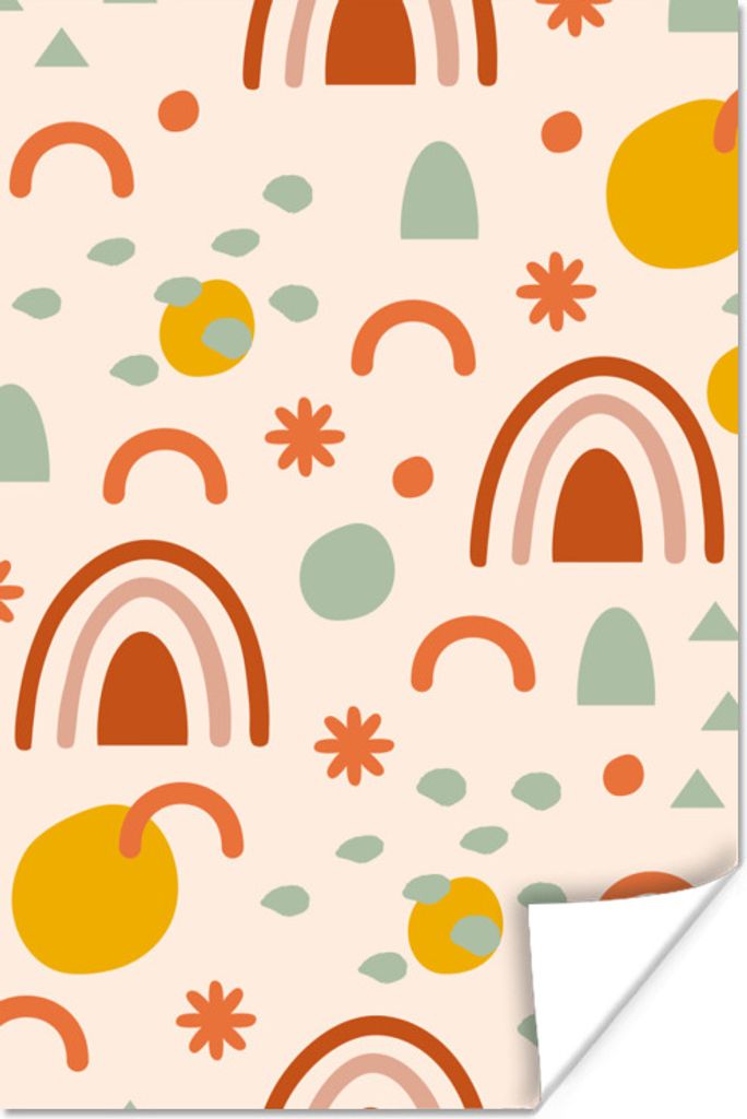 MuchoWow Poster Regenbogen - Muster - Sommer 80x120 cm - Papierdruck