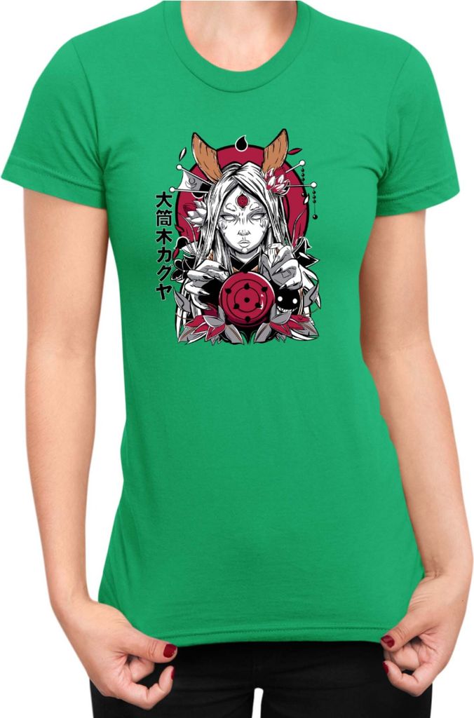 Damen T-Shirt Japan Anime Manga Naruto Kaguya Otsutsuki, Lady XS / Grün
