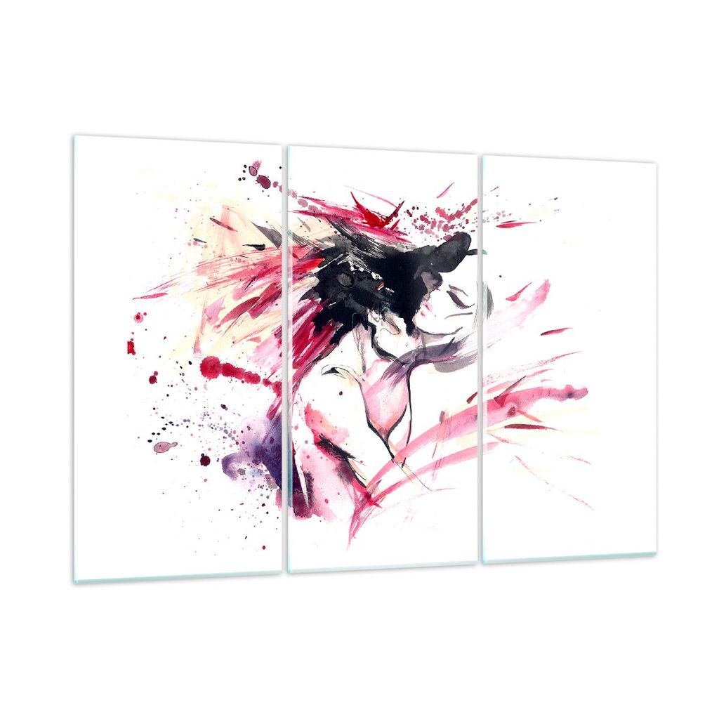 Bilder auf glas - Abstraktion Gesicht Emotion weiblich - 165x110cm - Glasbilder - Wandbilder - Kunstdruck - Wanddekoration aus Glas - Glas Bilder -...