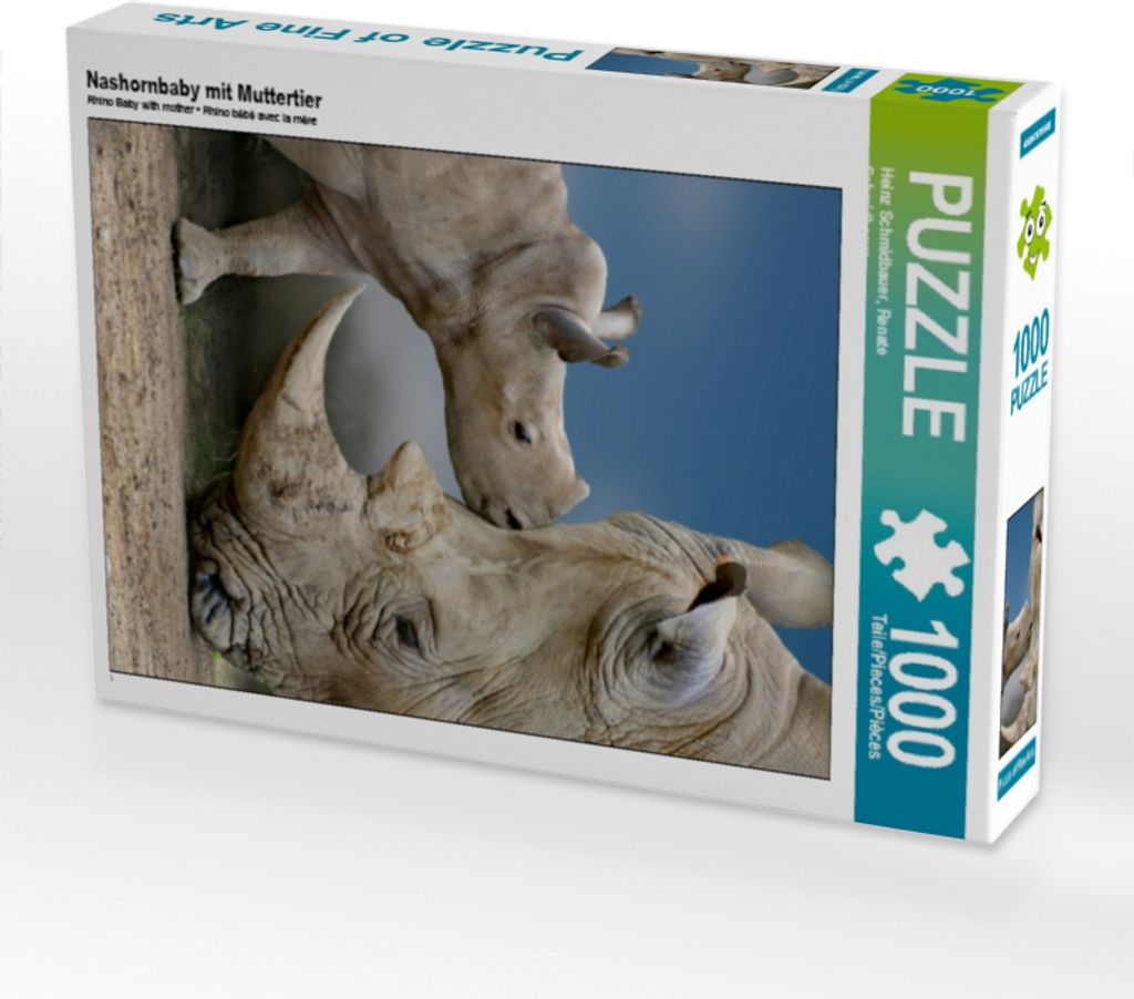 Calvendo Nashornbaby mit Muttertier 1000 Teile Puzzle hoch 480x640mm, Schmidbauer Heinz; 7463647
