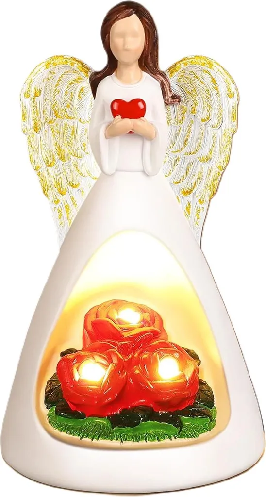 Ange Gardien avec Rétro-éclairage LED - Sculpture Vintage pour Grand-mère