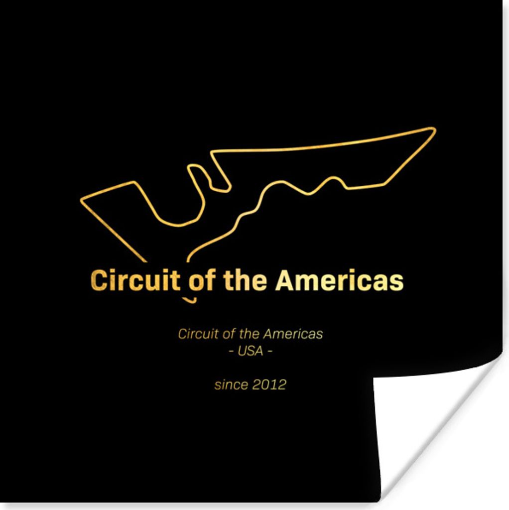 MuchoWow Poster Formel 1 - Amerika - Rennstrecke 100x100 cm - Babyzimmer