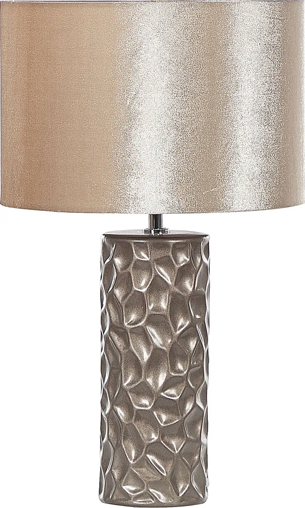 Lampe à poser or Beliani 50 cm en céramique avec abat-jour velours chic