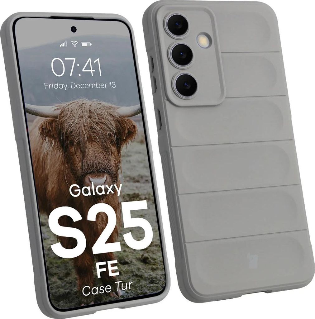 Robuste Handyhülle für Galaxy S25 FE, Bizon Case Tur, Hellgrau