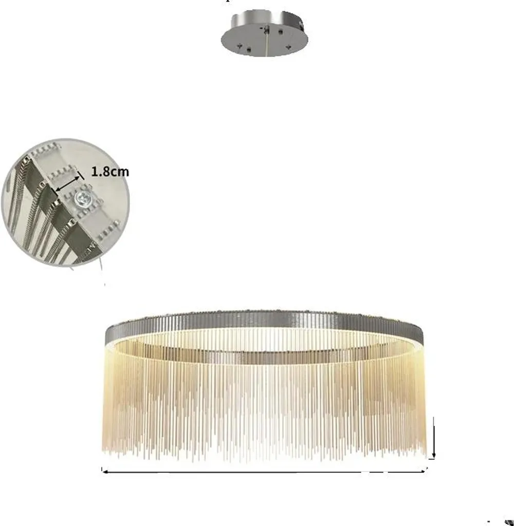 Lustre LED 40W à Hauteur Variable et Lumière Modulable 60cm Style Épuré