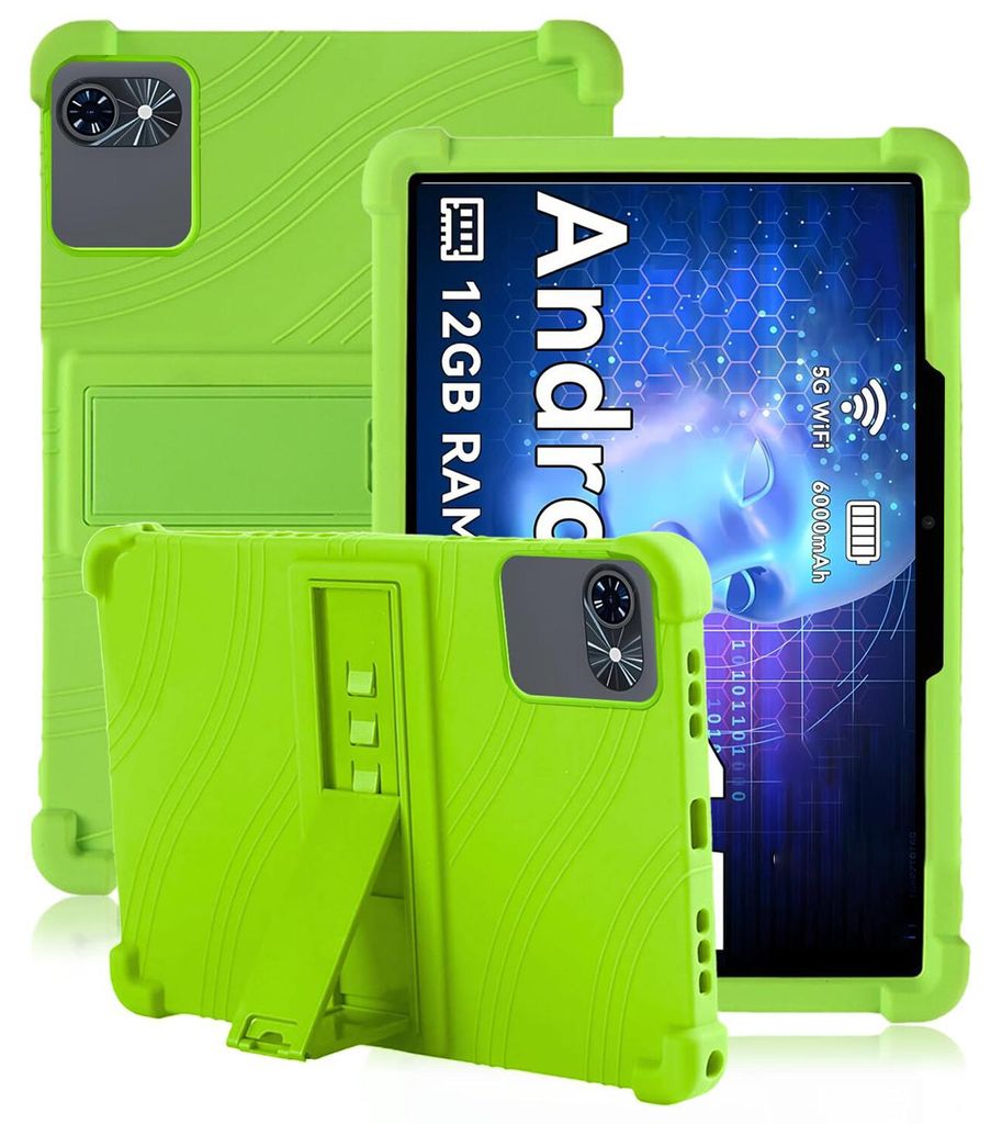 Tablet Hülle für TABWEE T80 Android Tablet 10", Stoßfeste Weiches Silikon Schutzhülle mit Standfunktion Grün