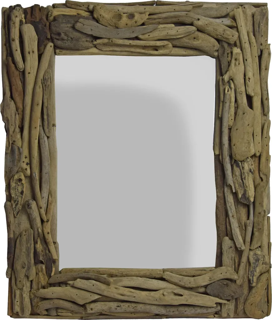 Miroir bois flotté pour salon Boho Scandi - Déco murale grande taille