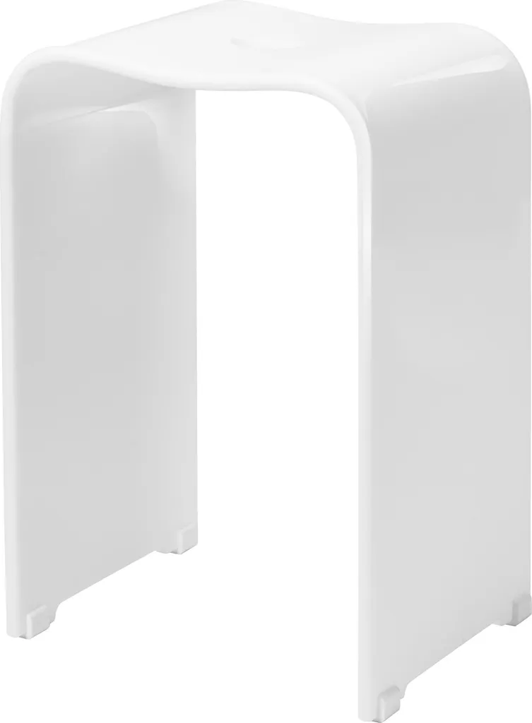 sgabello da bagno bremermann, sgabello da doccia in acrilico, circa 33 x 27,5 x 48 cm, ergonomico, bianco lucido