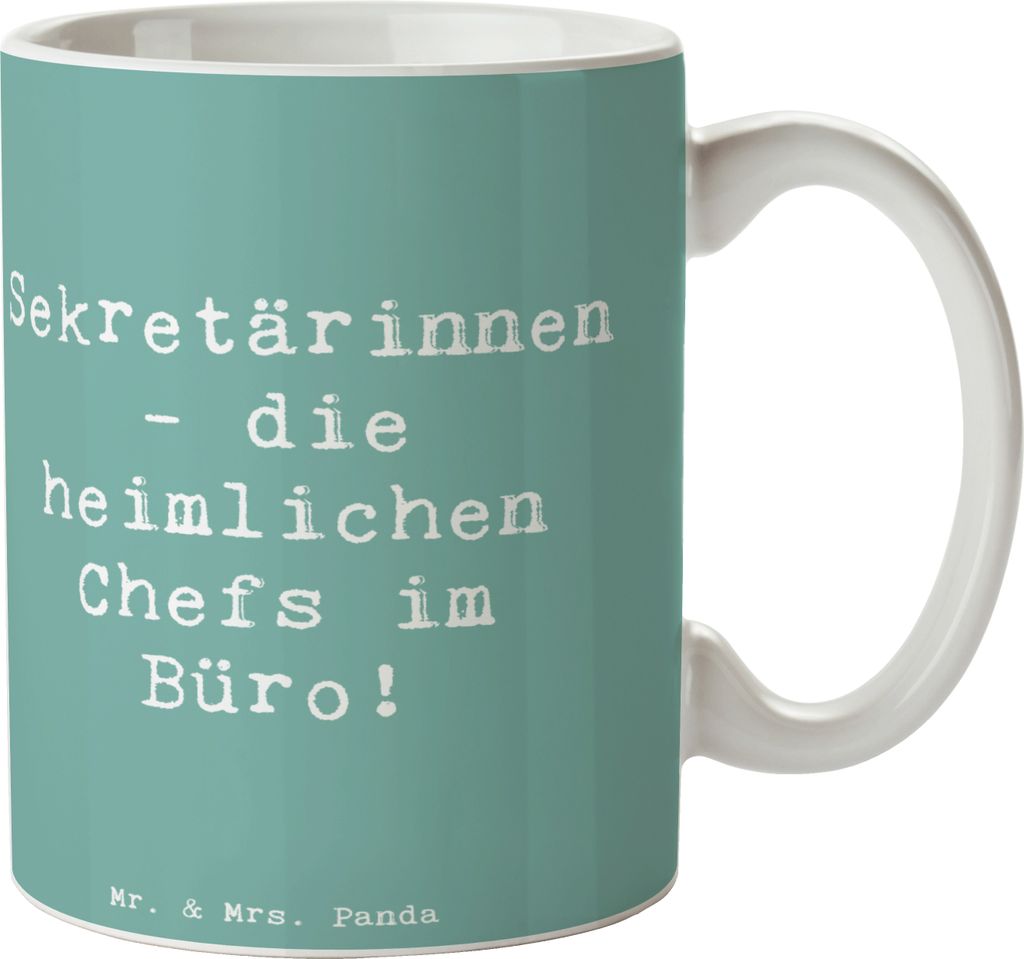 Mr. & Mrs. Panda cappuccinotasse Spruch Sekretärin Chefin - Meeresbrise - Geschenk, Sekretärinnen wertschätzen, Becher, Beruf, haferl, Chefetage...