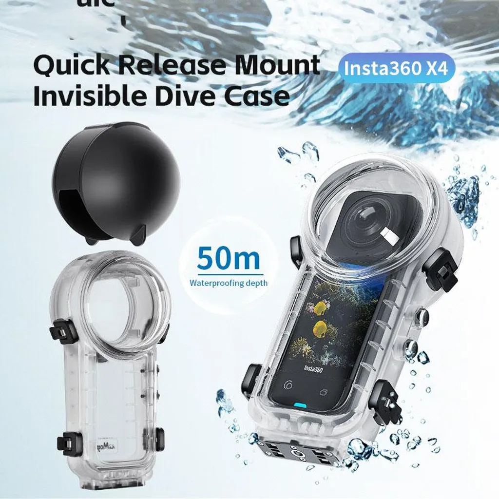 Boîtier de plongée invisible INF pour Insta360 X4 avec fixation rapide - 14