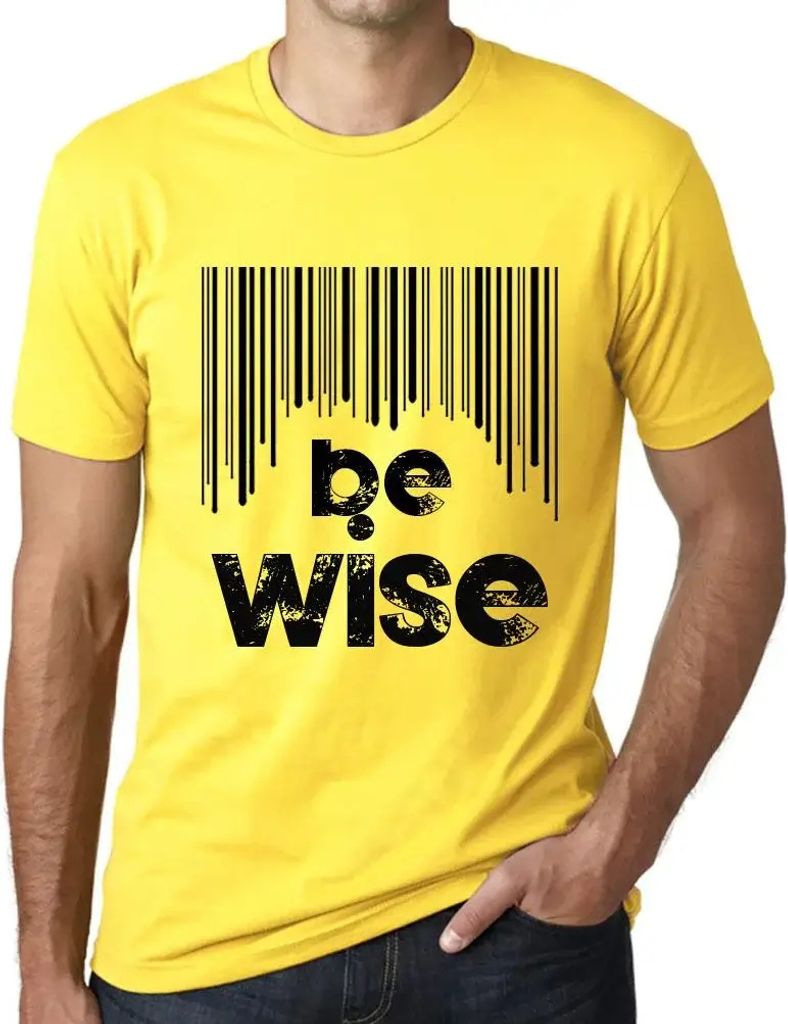Herren Grafik T-Shirt Barcode sei klug – Barcode Be Wise – Öko-Verantwortlich Vintage Jahrgang Kurzarm Lustige Druck Geburtstag Geschenk Mann
