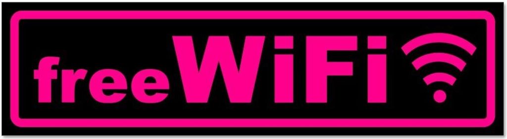Kiwistar - Autoaufkleber - Pink - Schwarz - 30 x 8 cm - Free WiFi - Hinweis Aufkleber Sticker für Auto, Kfz, Fahrrad, PKW, LKW
