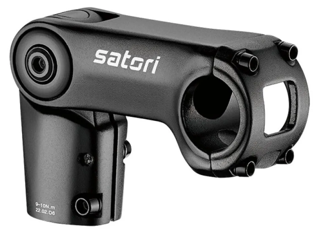 Potence Satori réglable noire mat pour guidon de vélo 31.8 x 90mm