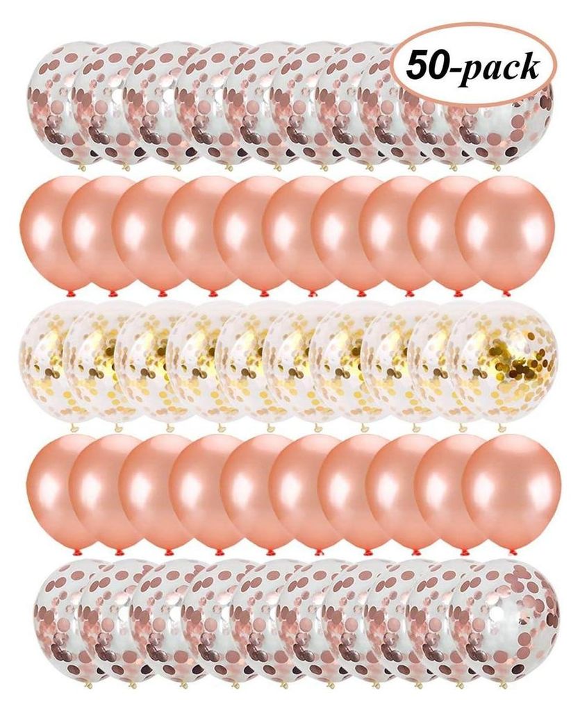 50 Stück Roségold-Konfetti-Luftballons, Party-Luftballons, Produktbild 