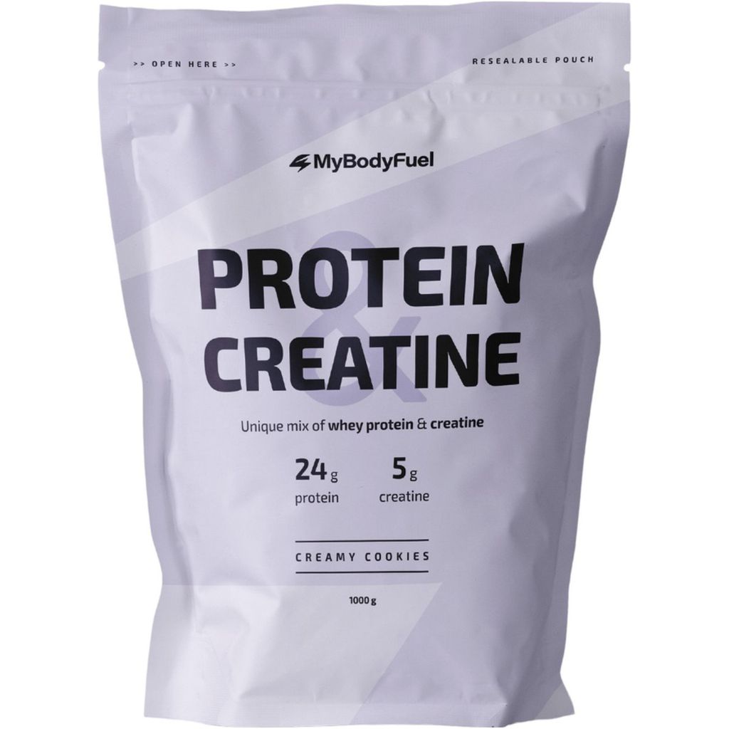 MyBodyFuel Whey Protein und Kreatin 1000 g Cookie – Proteinpulver mit Kreatin-Monohydrat, Proteinshake