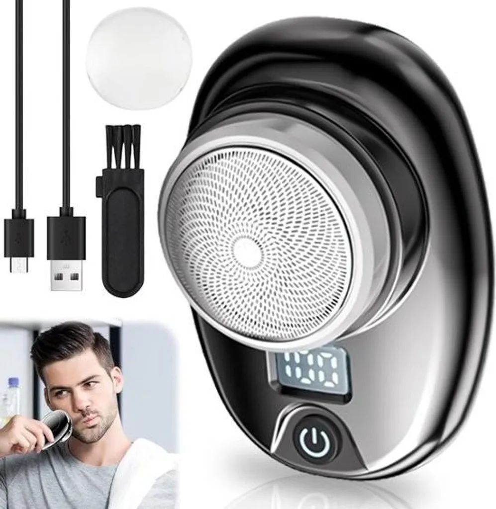 Mini rasoir électrique homme USB-C étanche IPX7 pour rasage doux