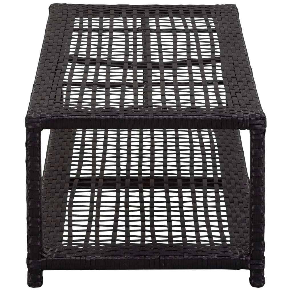 vidaXL Banc à chaussures Noir 80 x 40 x 30 cm Poly Rattan Image du produit 