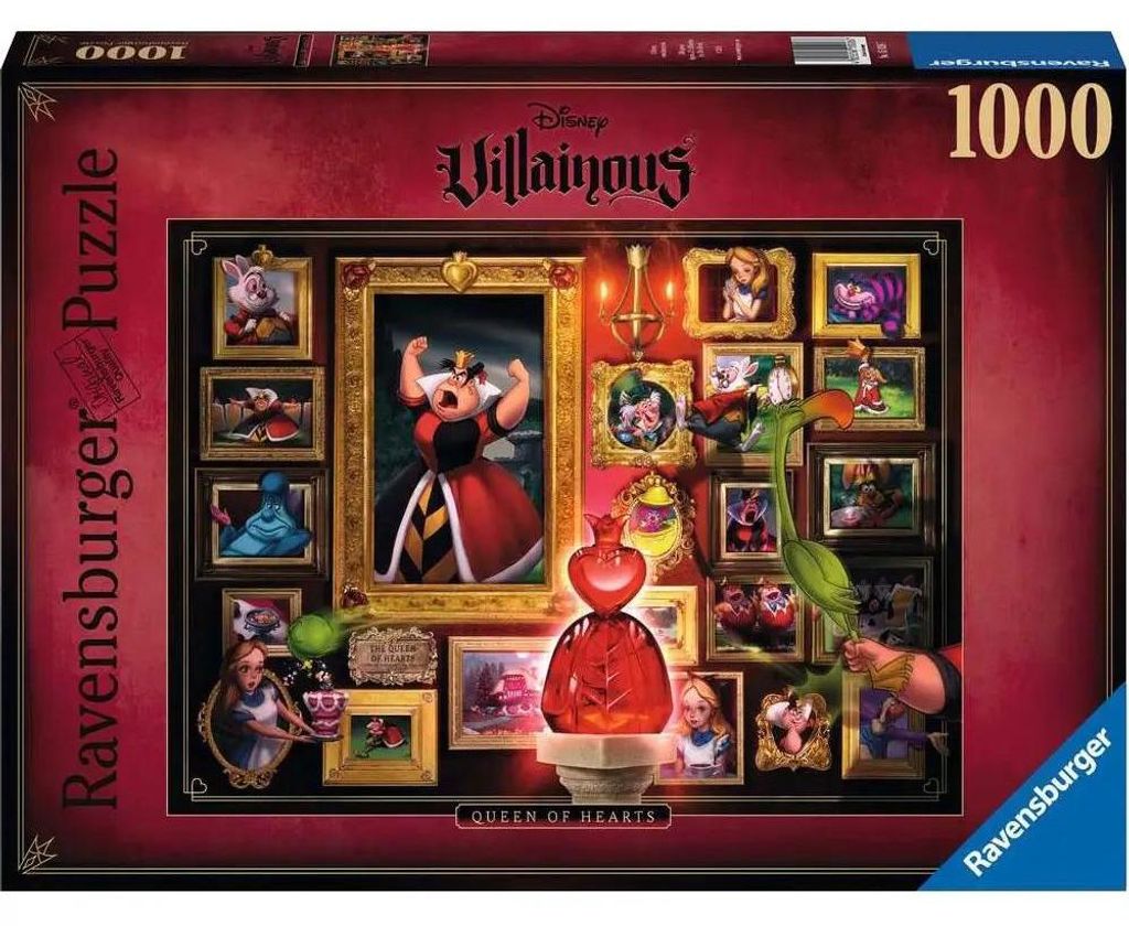 Ravensburger Puzzle 1000 Teile - Disney Villainous Herzkönigin - Die beliebten Charaktere aus Alice im Wunderland als Pu