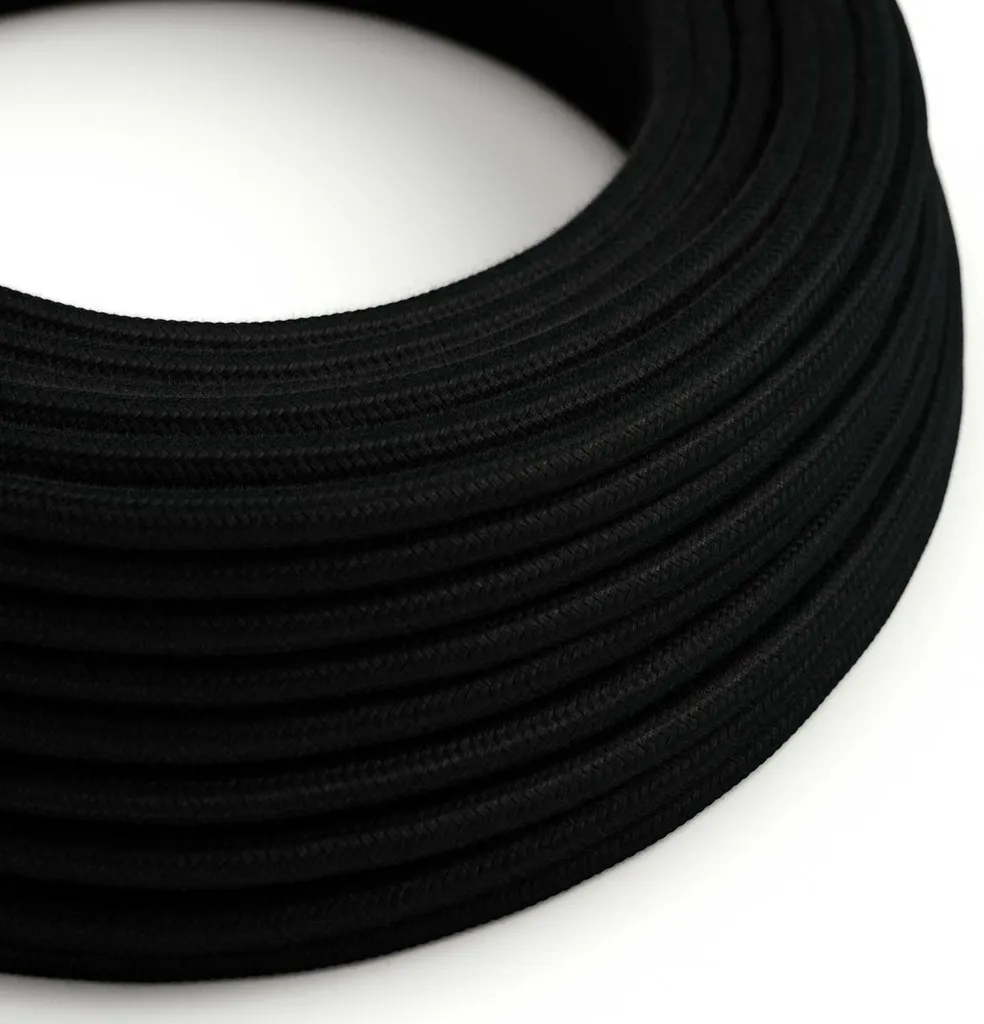 Câble Textile Anti-Plis Ultrasoft Noir RC04 2x0,75 mm² Coton de 50m