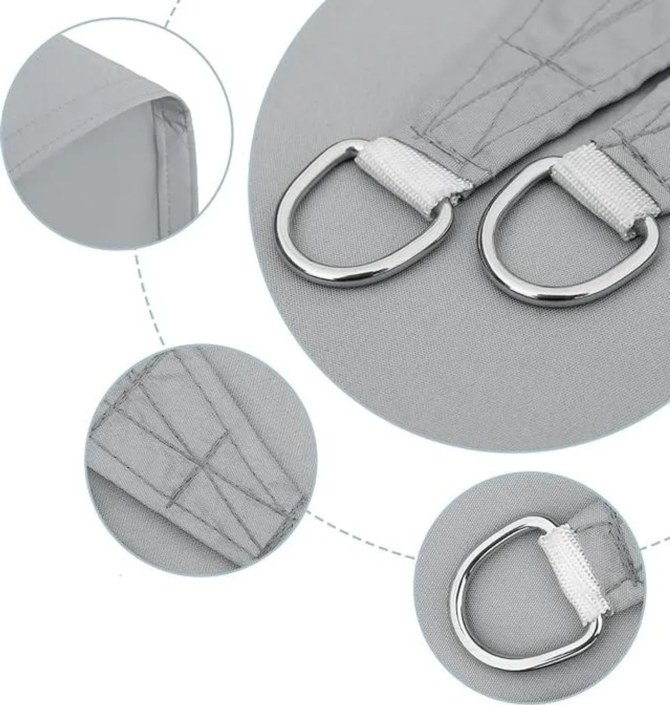 Voile d'ombrage rectangulaire AXT SHADE 4x5m gris clair imperméable - 2