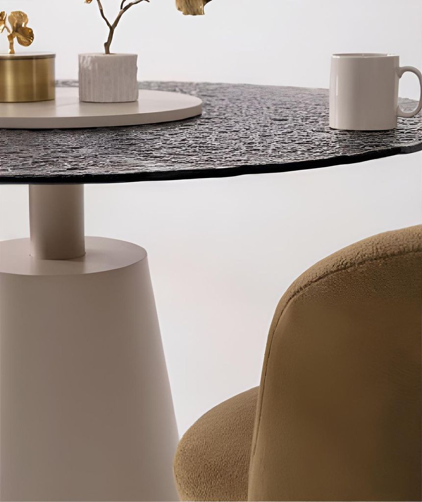 Designer Esszimmertisch Exklusive 2x Sessel Runder Esstisch Möbel
