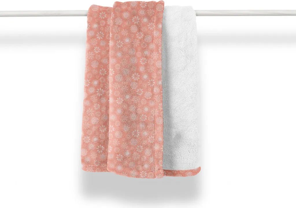 Plaid Morbido ABAKUHAUS 125x175 Lavabile | Coperta Pile Fiori Corallo