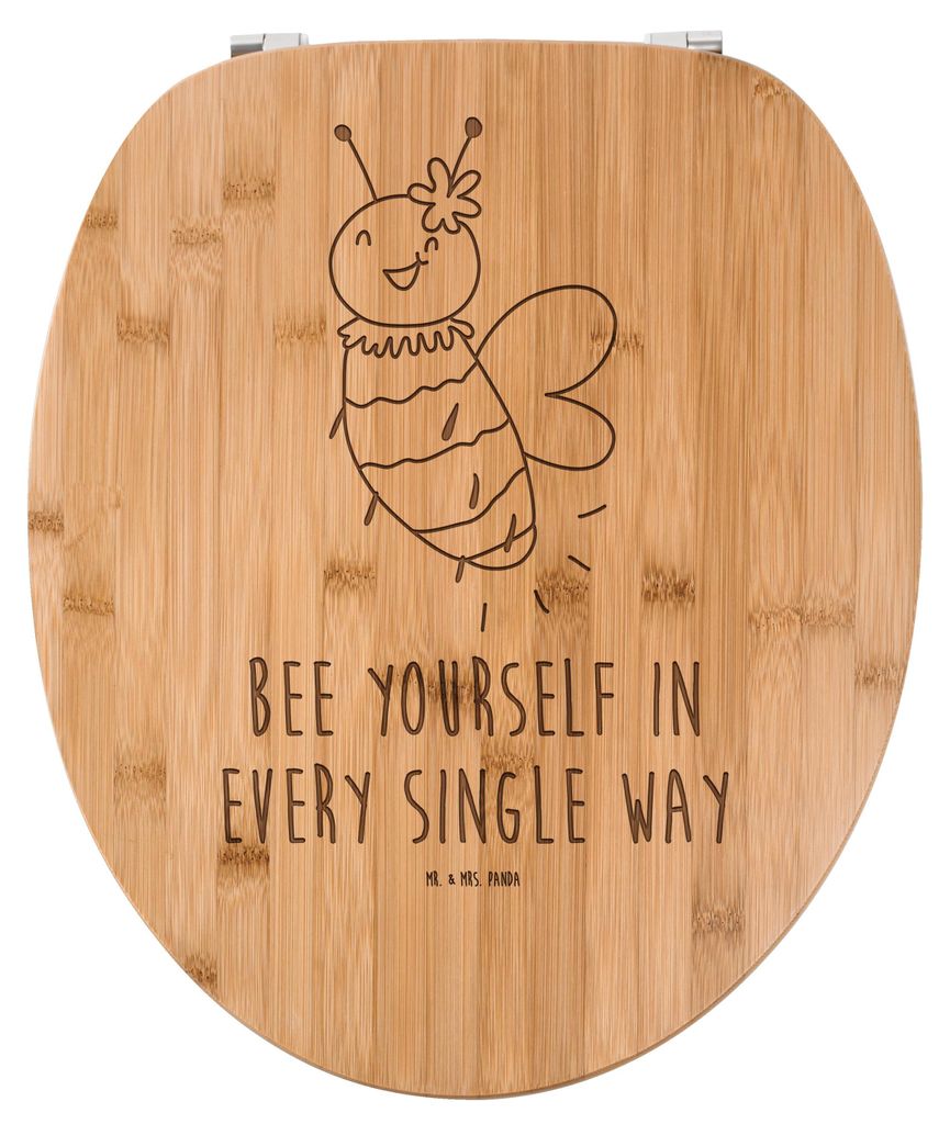 Mr. & Mrs. Panda WC Brille Biene Blume - Transparent - Geschenk, Toilettendeckel, Deckel, Klodeckel, WC-Brille, Klobrille