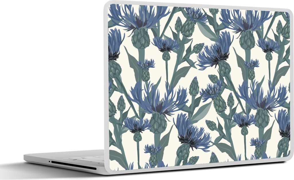 MuchoWow Laptop Aufkleber Sticker Cover Muster - Kornblume - Natur - Pflanze 40x30 cm - Laptop Dekoration - Selbstklebend