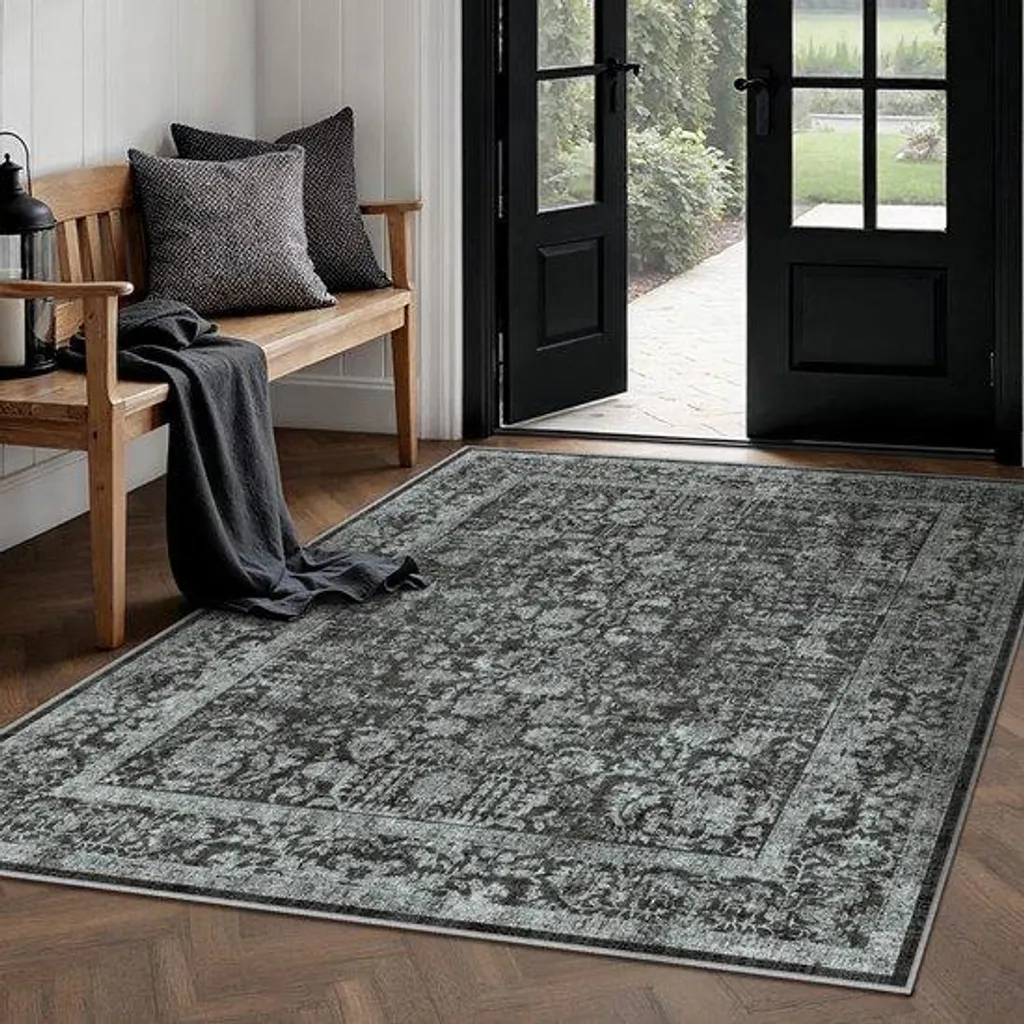 Tapis salon noir 150x210 cm antidérapant : fini les tapis qui glissent