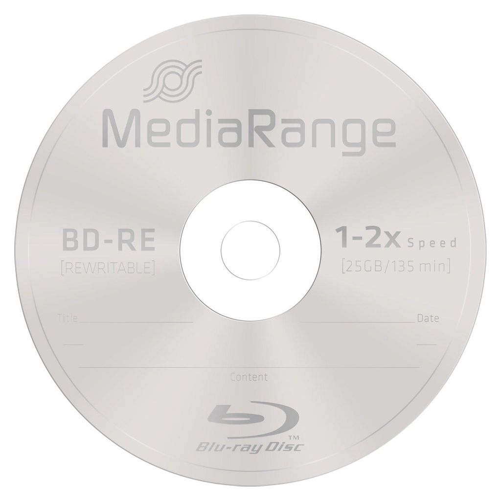 MediaRange Bluray 25GB 10pcs BD-RE Spindel 2x Immagine del prodotto 
