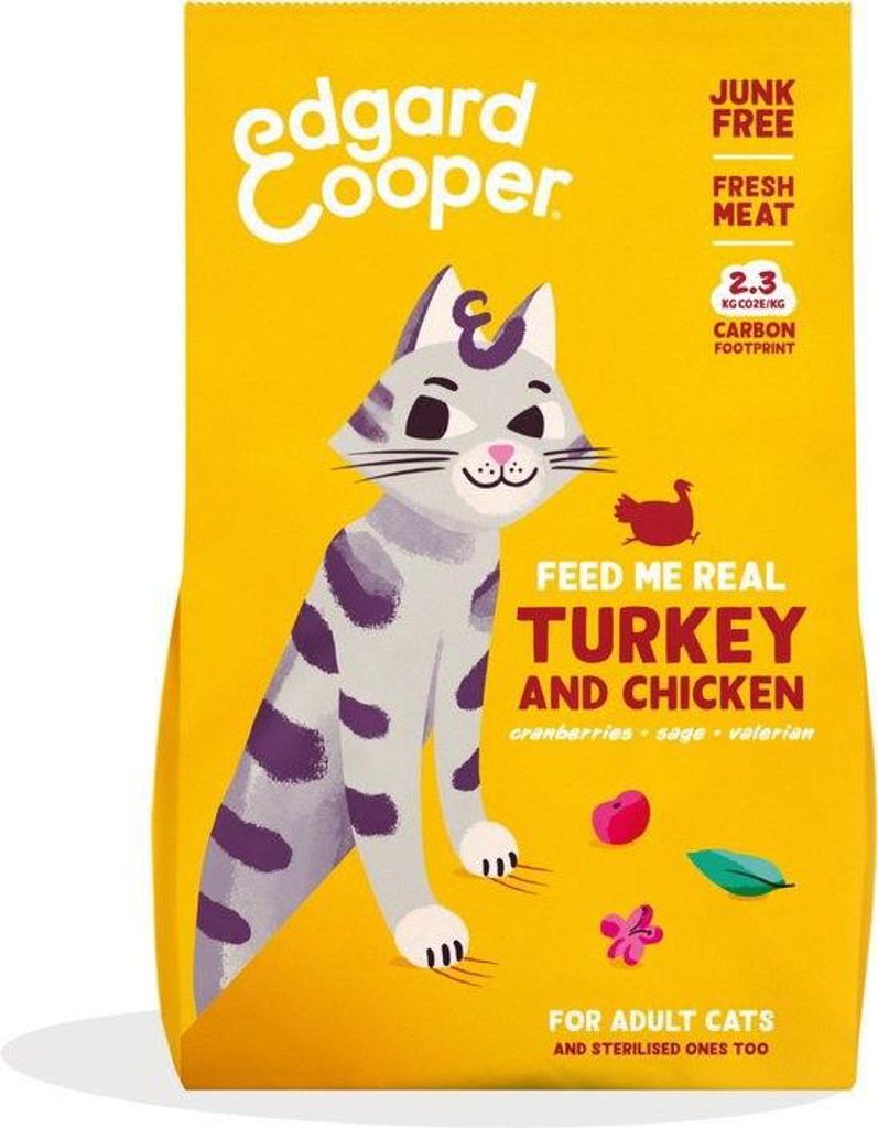 Katze erwachsen trocken Truthahn/Huhn 325g Edgard & Cooper
