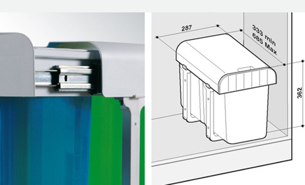 EKOTECH Abfallsammler 16 (2x8) Liter ALADIN für 40 cm Produktbild 6