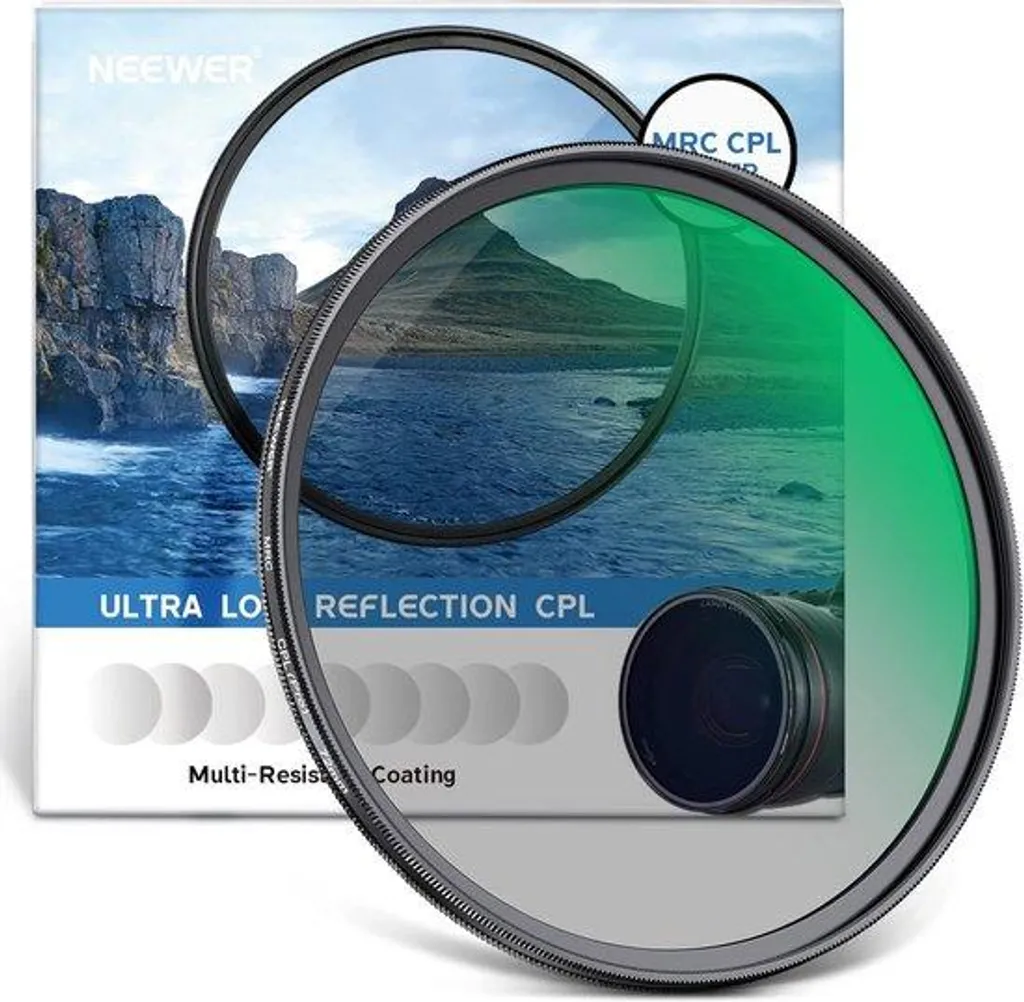 Filtre Polarisant CPL 72mm pour Photo de Paysage - Ciel et Eau Nets