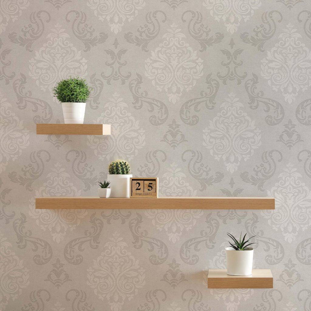 TADESSI Tapete Barock Gioele M1-No.900 Vliestapete Creme Silber KlassikTapete mit Ornamenten Wohnzimmer Schlafzimmer