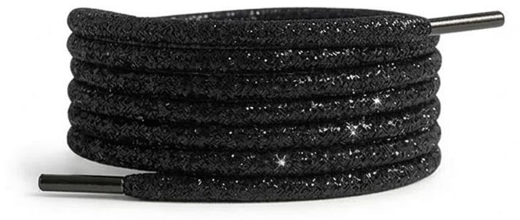 schnuersenkel glitzer schwarz rund