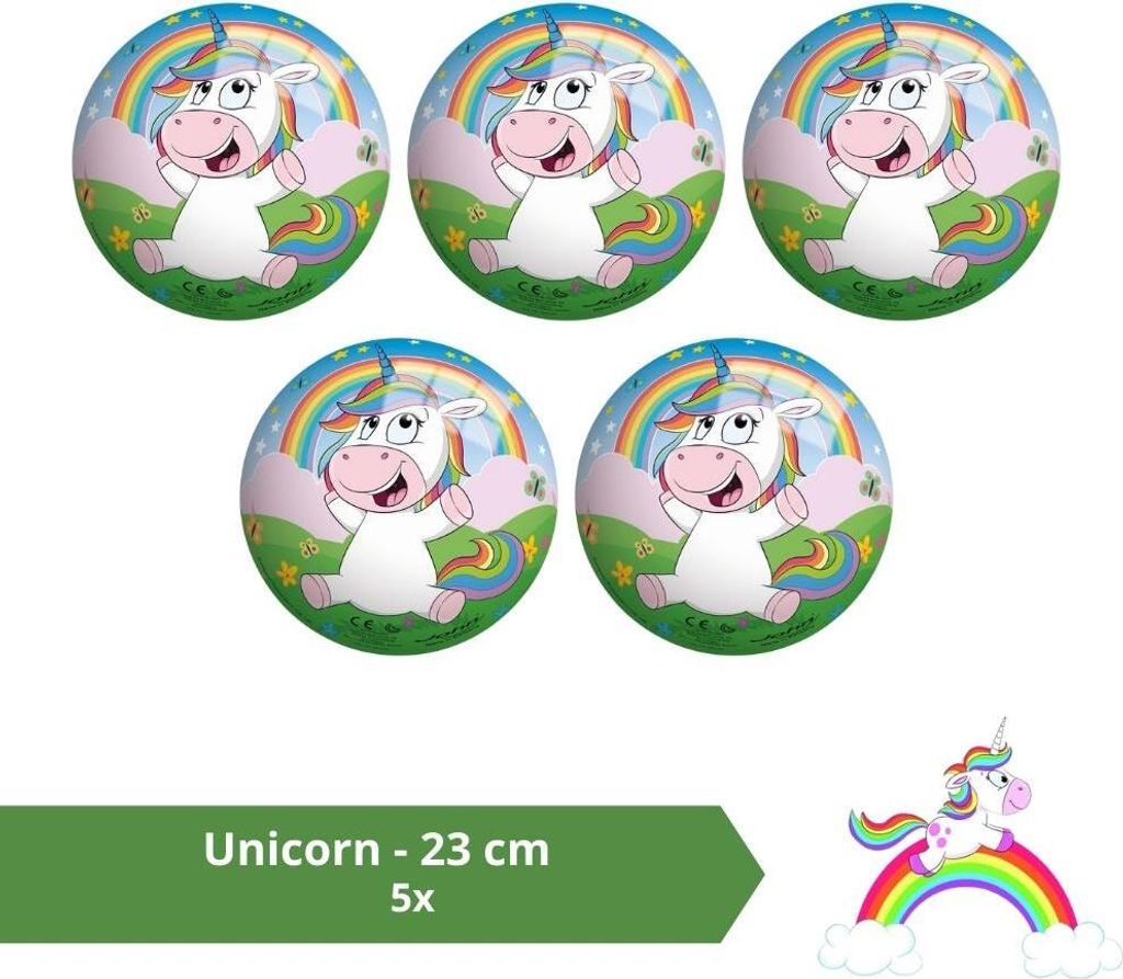 Ball - Vorteilspack - Einhorn - 23 cm - 5 Stück