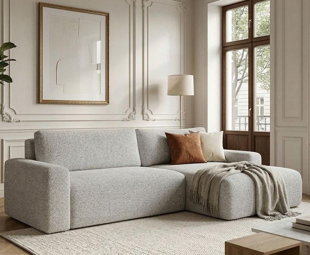 Ecksofa MILO LARGE mit Schlaffunktion und Bettkasten, rechte Ecke - VIBE 86
