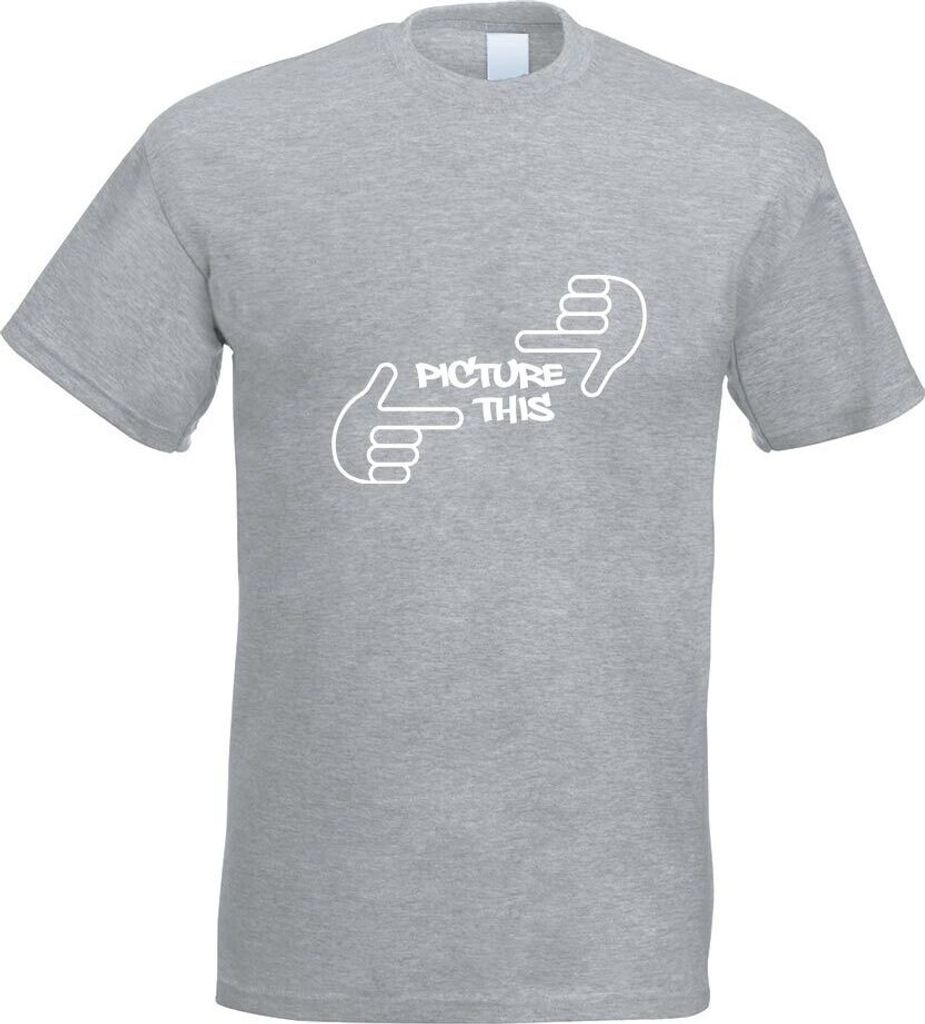 Kiwistar - T-Shirt - Graumeliert - Picture This Motiv Bedruckt Funshirt Design Print - mit Motiv Bedruckt - Funshirt Design - Sport - Freizeit - He...