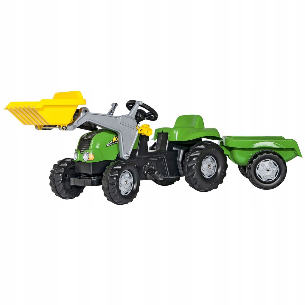 rolly toys Kid Trettraktor mit Schaufellader und Anhänger grün/silber, Maße: 161x47x55 cm; 02 313 4