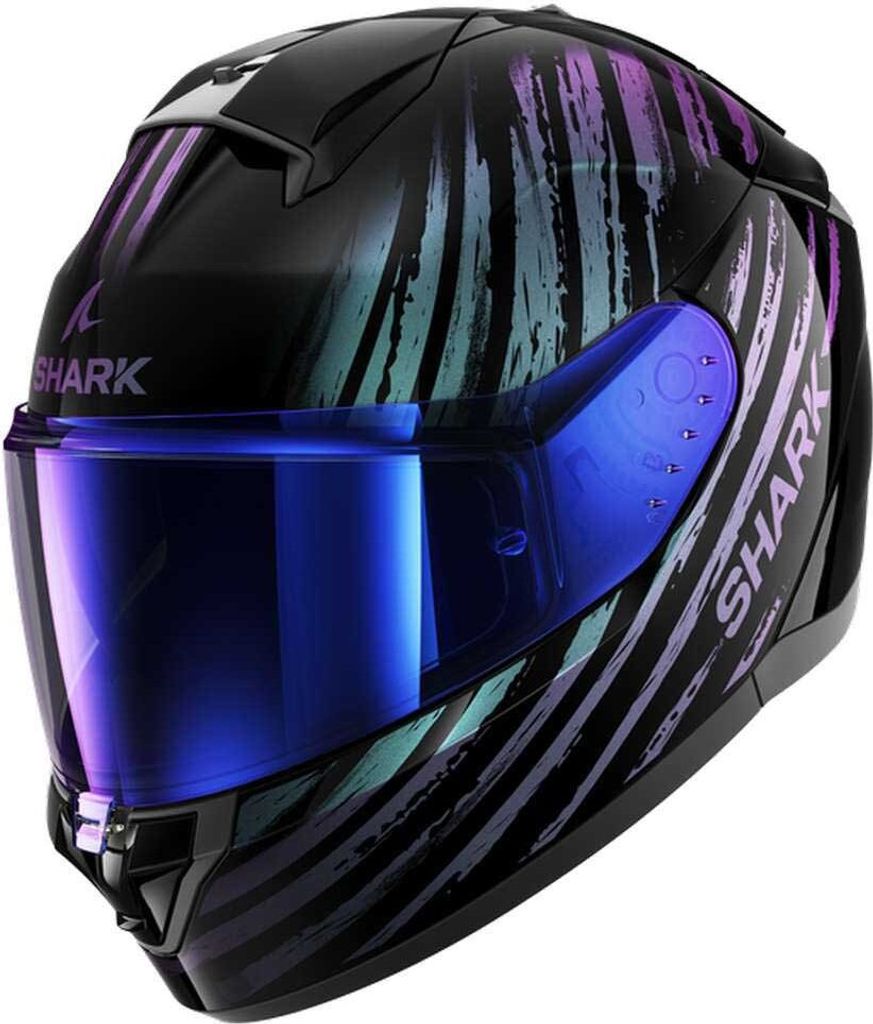 SHARK RIDILL 2 RIDILL 2 Helm Integralhelm Motorradhelm Rollerhelm mit Sonnenblende Schwarz Violett XL HE1120E-KXK-XL