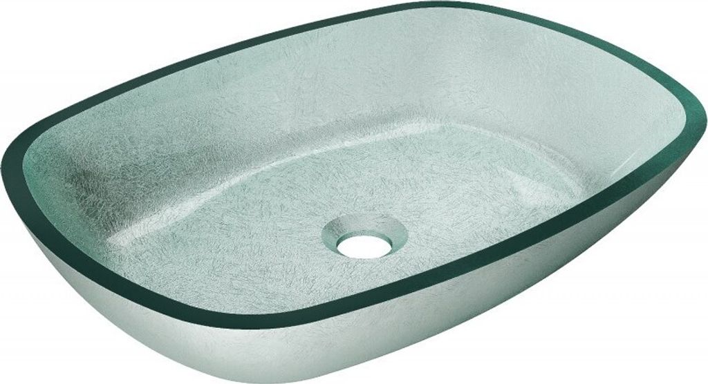 Mexen Araks Aufsatzwaschbecken aus Glas 54 x 39 cm, Silber - 24155411