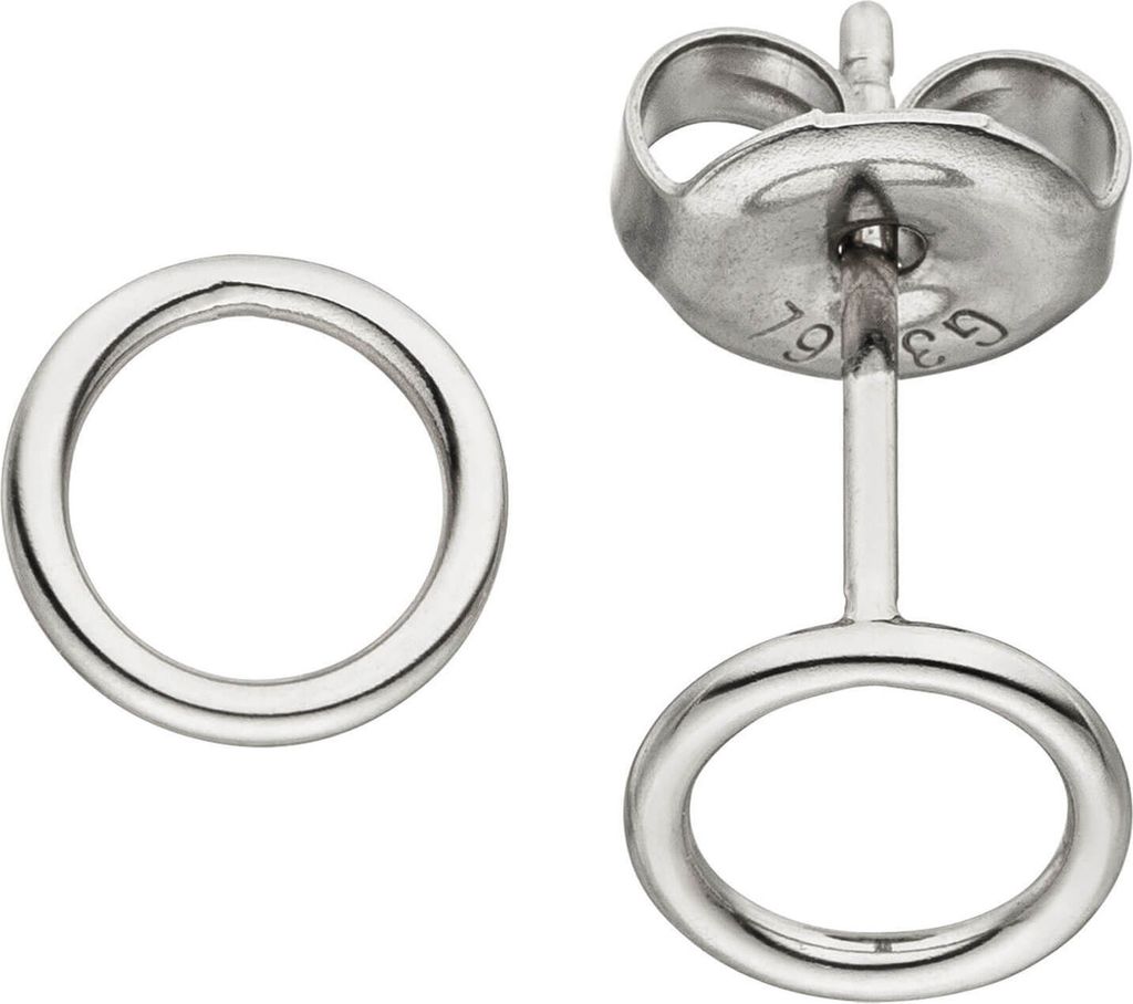 Paar Ohrstecker Kreise aus Edelstahl Ø6,9mm Ohrringe Ohrschmuck schlicht