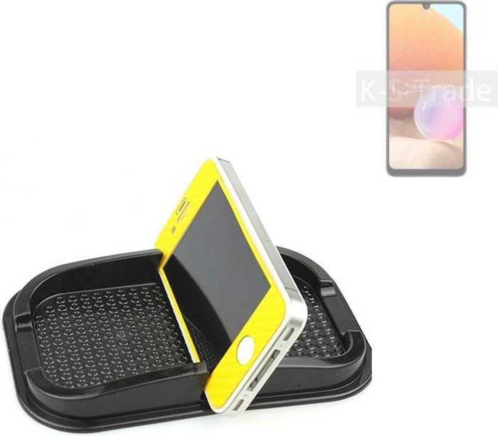 K-S-Trade Auto Anti Rutsch Matte Smartphone-Halter kompatibel mit Samsung Galaxy A32 Haft Pad Armaturenbrett Handy-Halterung Silikon