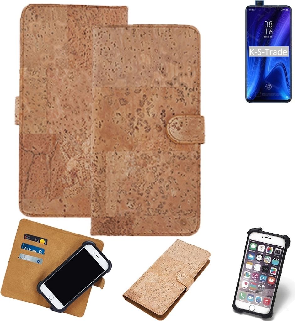 K-S-Trade Hülle kompatibel mit Xiaomi Redmi K20 Pro Premium Kork Handyhülle Cover Schutzhülle TPU Case Bumper in Hellbraun, (1x)