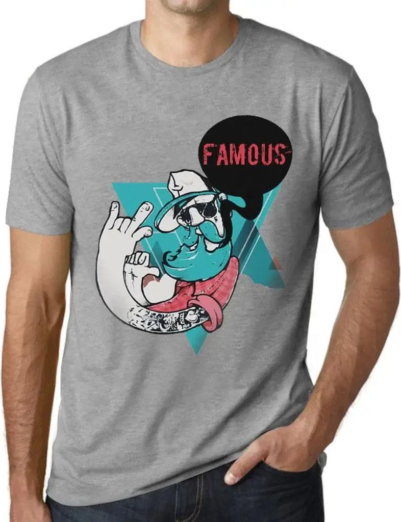 Herren Grafik T-Shirt Funky Opa berühmt – Funky Grampa Famous – Öko-Verantwortlich Vintage Jahrgang Kurzarm Lustige Druck Geburtstag Geschenk...