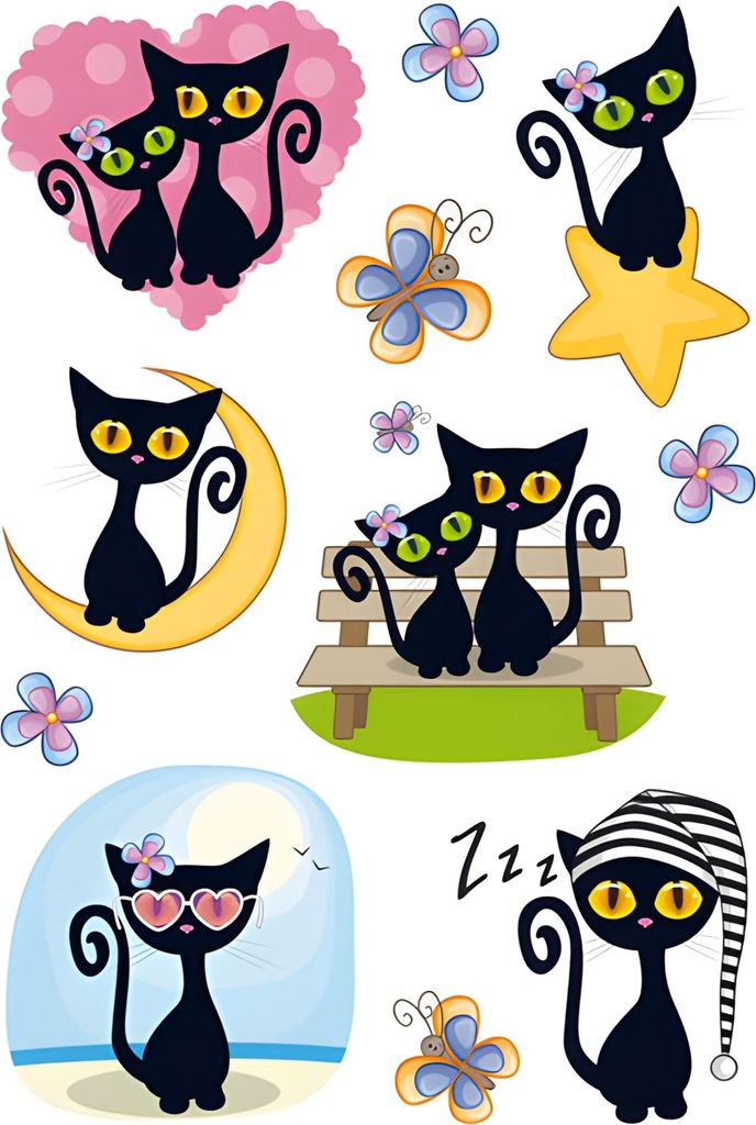 Herma Sticker MAGIC Tiere Cute Cat beglimmert 1 Bl