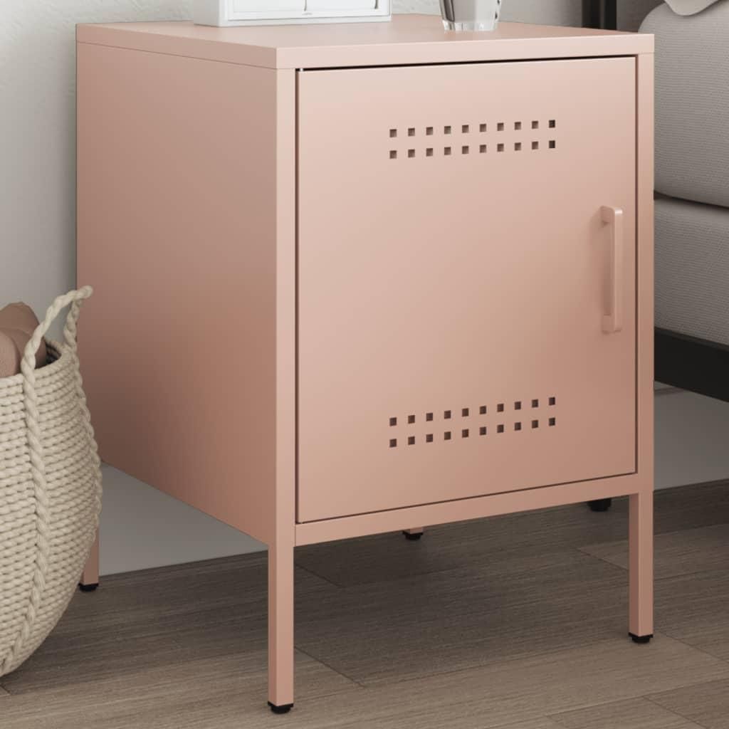 vidaXL Comodino rosa 36x39x50,5 cm acciaio Immagine del prodotto 