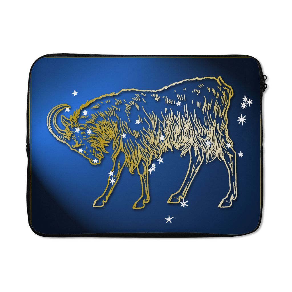 MuchoWow Laptop Hülle 17 Zoll Laptoptasche Sternbild - Steinbock - Sterne - Zipper - Schutzabdeckung